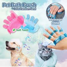 Silicone Cat Bath Brush Cat Dog Comb Finger Brush Cat Grooming