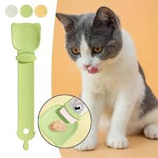 Cat Feeder Pusher Spoon Snack Liquid Cat Dog Strip Squeezer Snack Liquid No Dirty Hands