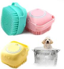 Silicone Cat Dog Bath Brush Rubber Bristles Brush Cat Fur Comb Cat Grooming