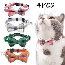 Cat Collars Butterfly Ribbon Cat Collars Dog Cat Bell Neck Accessories Cat Collars