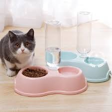 2 in 1 Automatic Cat and Dog Bowl Automatic Cat Feeder Anti-Ant Drinking Water Bowl