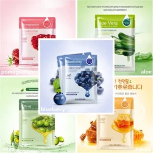 COD - HCHANA Blueberry Blueberry Face Mask (FW SHOP) / HCHANA ROREC Blueberry Facial Sheet Mask Whitening and Glowing Organic Face Mask / Skincare Organic Anti Blackhead and Acne Mask / Cheap Korean Face Mask Men Women