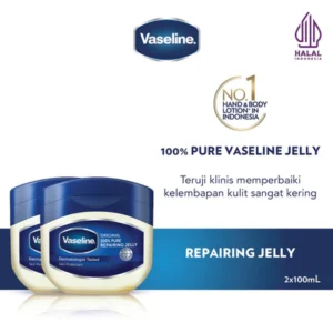 Vaseline Repairing Petroleum Jelly Original Dry Skin 100% Pure 100ml x2