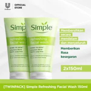 Simple Facial Wash Refreshing 150ml - Twinpack (2 x 150ml) - Facial Wash Soap