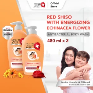 Zen Antibacterial Body Wash Shiso & Echinacea Pump 480ml isi 2pcs