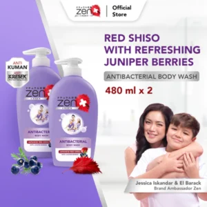 Zen Antibacterial Body Wash Shiso & Juniper Berries Pump 480ml isi 2pcs