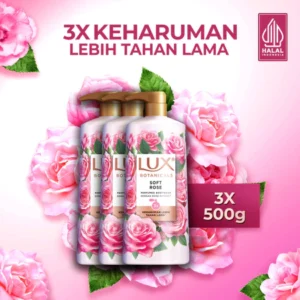 Lux Botanicals Sabun Mandi Cair Soft Rose 500g x3