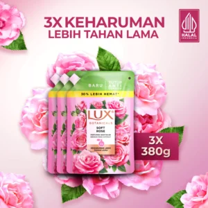 Lux Botanicals Sabun Mandi Cair Soft Rose 380g x3