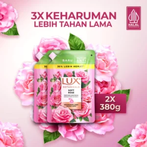 Lux Botanicals Sabun Mandi Cair Soft Rose 380g x2