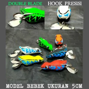 SOFT FROG ARJUNA LURE UKURAN 5CM. DOUBLE BLADE. HOOK 3/0 UMPAN KESTING