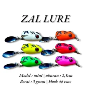 SOFT FROG ZAL LURE MINI SIZE 2.5CM HOOK VMC4.# RUBBER BAIT