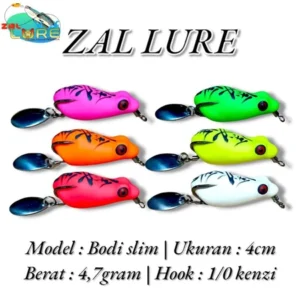 SOFT FROG ZAL LURE SIZE 4CM HOOK KENZI 1/0 UMBAIT KESTING