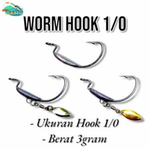 HOOK 1/0 SUITABLE FOR SOFT LURE 6CM WEIGHT 3GRM