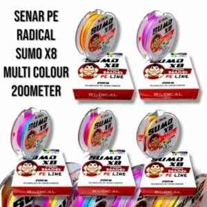 PE YARN RADICAL SUMO X8 200M LENGTH MULTI COLOR