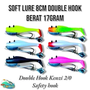SOFT LURE SIZE 8CM WEIGHT 17GRM DOUBLE HOOK KESTING BAIT