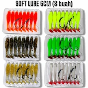 SOFT LURE SIZE 6CM CONTENTS 8PCS ADD HOOK 2PCS KESTING BAIT