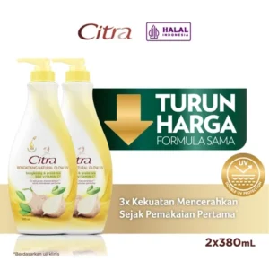 CITRA HAND BODY LOTION BODY CARE BENGKOANG & GREEN TEA NATURAL GLOW 10x Vitamin C 380ML x2