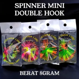 SPINNER MINI FORTUNA LURE DOUBLE HOOK BERAT 8GRM UMPAN KESTING