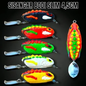 SOFT FROG SISANGAR BODI SLIM UKURAN 4,5CM HOOK 2/0 UMPAN KESTING