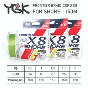 YGK Frontier X8 Shore 150 Meter PE String | PE 0.8 | PE 1 | PE 1.2 | PE 1.5 | PE 2 | Green
