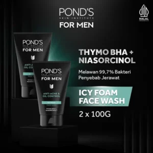 Pond's Men Acne Clear Oil Control Face Wash 100gr Twin Pack