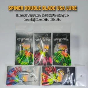 SPINNER DOUBLE BLADE MODE USA BERAT 11GRM HOOK 2/0 UMPAN KESTING