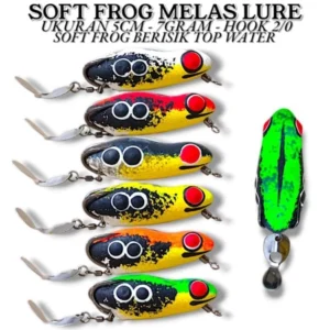 SOFT FROG MELAS LURE JAWES FLAVOR SIZE 5CM WEIGHT 7GRM HOOK 2/0 UMBAIT KESTING