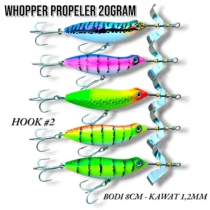 WHOPPER PROPELLER WEIGHT 20GRM HOOK SHARP AND DOESN'T BLUN EASILY HOOK 2.# KESTING BAIT FOR TOMAN