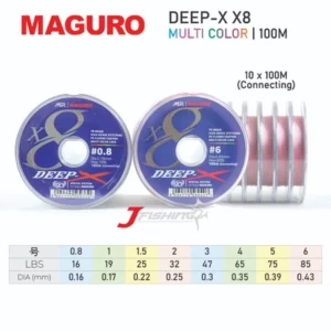 MAGURO DEEP X X8 100M PE Strings | PE 0.8 s/d PE 6 | Multi Color