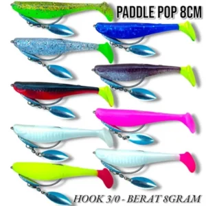 ONE PCS SILENCER PADDLE POP SIZE 8CM HOOK 3/0 BLADE WEIGHT 8GRM KESTING BAIT
