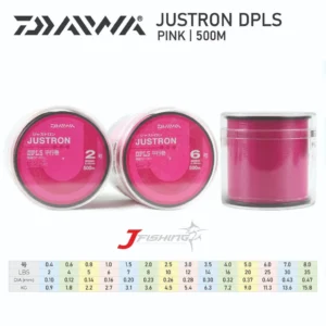 Senar DAIWA JUSTRON 500M | 2 - 6 Lbs | 0.23 - 0.40 mm | Senar Nylon | Pink | Made in Japan