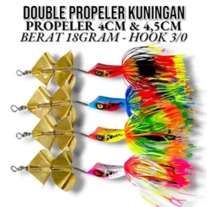 SELATER DOBLE PROPELER KUNINGAN ZAL LURE BERAT 18GRM UMPAN KESTING TOMAN