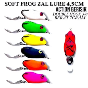 SOFT FROG ZAL LURE SIZE 4.5CM NOISY ACTION JAWES FLAVOR WEIGHT 7GRM HOOK 3/0 UMBAIT KESTING