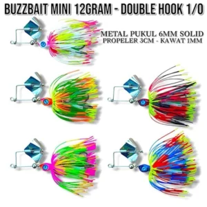 BUZZBAIT MINI ZAL LURE WEIGHT 12GRM DOBLE HOOK 1/0 UMBAT KESTING FOR TOMAN AND GABUS