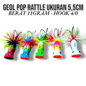 Geol Pop Rattel Size 5.5cm Weight 11g Hook 4/0 Kesting Bait for Toman and Gabus