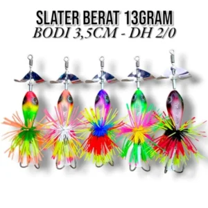 SLATER FISHING LURE WEIGHT 13GRM BODY 3.5CM HOOK 2/0 KESTING BAIT FOR TOMAN AND GABUS