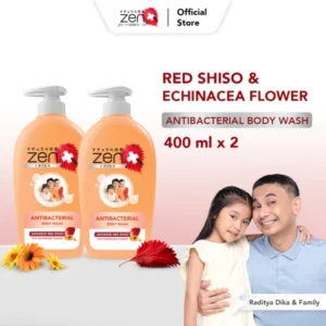 Zen Antibacterial Body Wash Shiso & Echinacea Pump 480ml isi 2pcs
