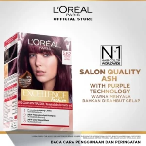 L'Oreal Paris Excellence Fashion Sparkling Visible Hair Color 5.62 Intense Violet Brown - Permanent Hair Color with Color Boost Technology