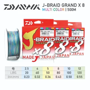 Senar PE DAIWA J-BRAID GRAND X8 500M | 20 s/d 120 Lbs | MULTI COLOR