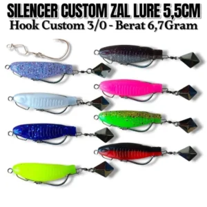 SILENCER CUSTOM ZAL LURE SIZE 5.5CM WEIGHT 6.7GRM HOOK 3/0 SUITABLE FOR COCKFISH AND OTHERS