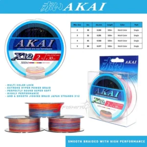 PE AKAI X12 500M String | PE 2 to PE 5 | Multi Color | PE String | Japan Beaches