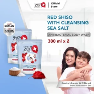 Zen Antibacterial Body Wash Shiso & Seasalt Refill 380ml isi 2pcs