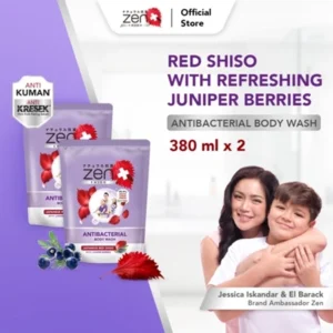Zen Antibacterial Body Wash Shiso & Juniper Berries Refill 380ml isi 2pcs