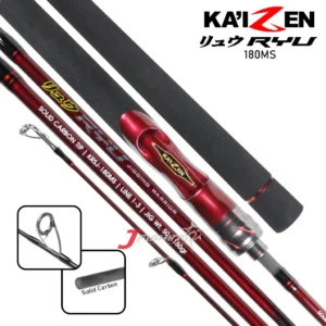 Joran KAIZEN RYU | 180 | PE 1-3 s/d 3-5 | Solid Carbon | Spinning | Jigging | Overhead | Freshwater Saltwater