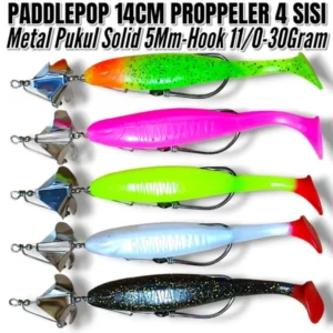 ONE PCS PADELPOP SIZE 14CM PROPELLER 4 SIDES HOOK 11/0 WEIGHT 30GRM KESTING BAIT FOR TOMAN FISH