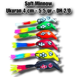 SOFT FROG MINNOW ASIS LURE UKURAN 4CM BERAT 5,5GRM ATION MODEL MINNOW UMPAN KESTING