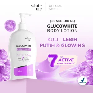WHITE INC Glucowhite Body Lotion 400ml - Body Care Lotion for Brightening, Glowing Skin and Supple Skin | Halal BPOM