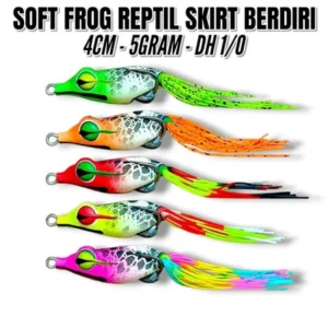 SOFT FTROG MODEL SKRIT REPTIL ATION BEDIRI SIZE 4CM AND 4.5CM HOOK 2/0 AND 1/0 UMBAN KESTING