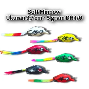 SOFT FROG MINNOW ASIS LURE UKURAN 3,7CM BERAT 5GRM HOOK 1/0 UMPAN KESTING