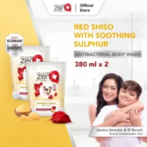 Zen Antibacterial Body Wash Shiso & Sulphur Refill 380ml isi 2pcs